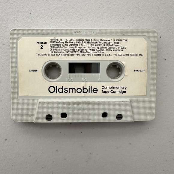 Vintage 1978 Oldsmobile Cassette Tape Complimentary Sampler Pop Rock RCA USA - Picture 3 of 7